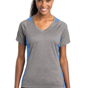 Ladies Heather Colorblock Contender  V Neck Tee