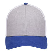OTTO CAP Heather Blend Twill w/ Polyester Mesh 6 Panel Low Profile Mesh Back Trucker Hat