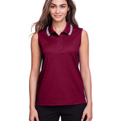 Women's CrownLux Performance® Plaited Tipped Sleeveless Polo