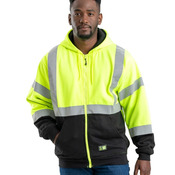Men's Hi-Vis Class 3 Color Block Full-Zip Hooded Sweatshirt