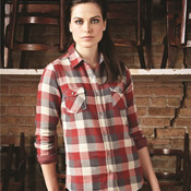 Women's Vintage Brushed Flannel Long Sleeve Shirt