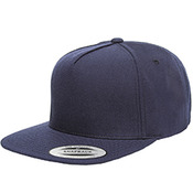 Adult 5-Panel Structured Flat Visor Classic Snapback Cap