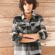 Women's Yarn-Dyed Long Sleeve Flannel Shirt