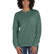 Unisex Garment-Dyed Long-Sleeve T-Shirt with Pocket