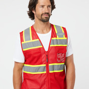 Unisex EV Series® Enhanced Visibility 3 Pocket Mesh Vest
