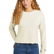 Ladies Tri Blend Fleece Crop Crew